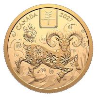 Kanada - 100 CAD Lunar Ziege 2027 - 1/2 Oz Gold PP