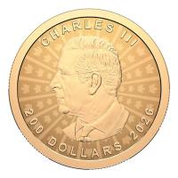 Kanada 200 CAD Maple Leaf 2026 1 Oz Gold Ultra High Relief Color Rückseite