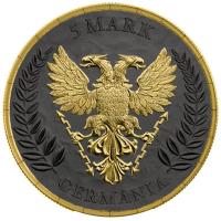 Germania Mint 5 Mark Germania ANA Edition 2026 1 Oz Silber Gilded Ruthenium Rückseite