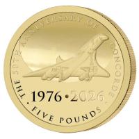 Alderney - 5 Pfund 50. Jahrestag der Concorde 2026 - 0,5g Gold PP