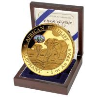 Somalia - African Wildlife Elefant 2026 - 1 Oz Gold Privy ANA Pittsburgh
