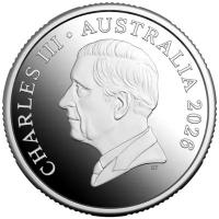 Australien 1 AUD RAM Känguru 60. Jahrestag Australische Dezimalwährung 2026 1 Oz Silber PP Rückseite