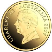 Australien 10 AUD RAM Känguru 60. Jahrestag Australische Dezimalwährung 2026 1/10 Oz Gold PP Rückseite