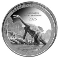Kongo - 20 Francs Prähistorisches Leben II. Plateosaurus (7.) - 1 Oz Silber