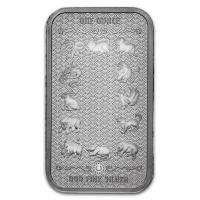 USA Lunar Jahr der Ziege 2027 Silberbarren 1 Oz Silber Rückseite