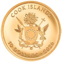 Cook Islands 10 CID First Responders: Firefighter 1g Gold PP Rückseite