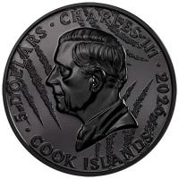 Cook Island 5 CID Black and White Lion 2026 1 Oz Silber Obsidian Black Rückseite