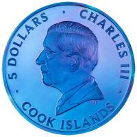 Cook Island 5 CID Spektrum Papagei (Parrot) 2026 1 Oz Silber PP Color Rückseite