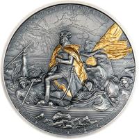 Cook Island - 10 CID Forging of Independence: Überquerung des Delaware 2026 - 2 Oz Silber Antik Finish Gilded