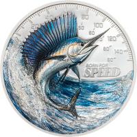 Cook Island - 5 CID Born for Speed: Segelfisch 2027 - 1 Oz Silber PP Color