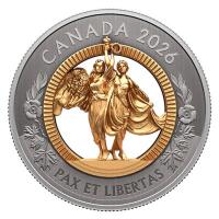 Kanada - 50 CAD Allegories of Peace and Freedom 2026 - Silber Antik Finish Gilded