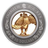Kanada - 50 CAD Allegories of Peace and Freedom 2026 - Silber Antik Finish Gilded