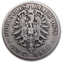 Deutsches Kaiserreich - 2 Mark Hamburg - 10g Silber