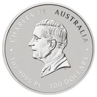 Australien 100 AUD Lunar III Ziege 2027 1 Oz Platin Rückseite