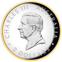 Australien 2 AUD Kookaburra 2026 2 Oz Silber PP Gilded Rückseite