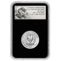 Ruanda 10 RWF Blue Dragon Azur 2026 1/12 Oz Silber Reverse Proof Color Rückseite