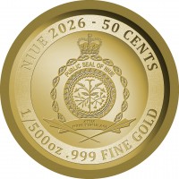 Niue 0,5 NZD Winged Liberty 2026 Gold Prooflike Rückseite
