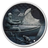 Medaille Czech Mint Fishing 1 Oz Silber Rückseite