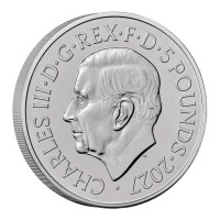 Großbritannien 5 GBP Tudor Beasts Completer 2027 Münze Blister Rückseite