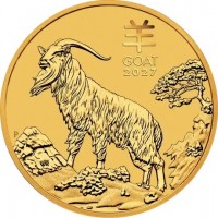 Australien - 5 AUD Lunar III Ziege 2027 - 1/20 Oz Gold