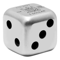 Fiji 1 Dollar Würfel (Dice) Lunar Ziege 2027 1 Oz Silber Antik Finish Color Rückseite