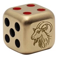 Fiji - 1 Dollar Würfel (Dice) Lunar Ziege 2027 - 1 Oz Silber Gilded Color