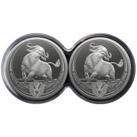 Südafrika - 10 Rand Big Five III Büffel 2026 - 2*1 Oz Silber Proof Set