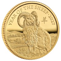 Großbritannien 25 GBP Lunar Jahr des Schafs 2027 1/4 Oz Gold PP