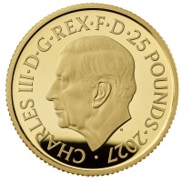 Großbritannien 25 GBP Lunar Jahr des Schafs 2027 1/4 Oz Gold PP Rückseite