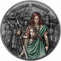 Legendary Warriors (13.) William Wallace 1 Oz Silber Antik Finish Color