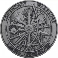 Legendary Warriors (13.) William Wallace 1 Oz Silber Antik Finish Color Rückseite