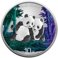 China - 10 Yuan Panda Chamäleon Effekt 2026 - 30g Silber Color