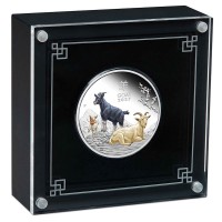 Australien - 1 AUD Lunar III Ziege 2027 - 1 Oz Silber PP Color