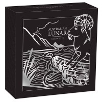 Australien - 1 AUD Lunar III Ziege 2027 - 1 Oz Silber PP Color