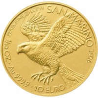 San Marino 10 Euro Falco Pellegrino Falken 2026 1/10 Oz Gold