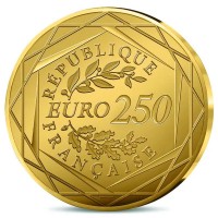 Frankreich 250 EUR Herr der Ringe(TM) Gondor(TM) Flagge 2026 Gold BU Rückseite