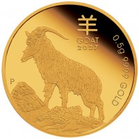 Australien - 2 AUD Lunar III Ziege 2027 - 0,5g Gold