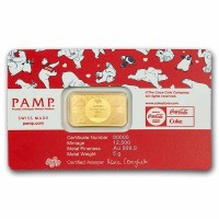 Goldbarren PAMP Coca Cola(R) Polar Bears Hugs 5g Gold Rückseite