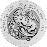 Großbritannien - 10 GBP Tudor Beasts Royal Dragon 2026 - 10 Oz Silber