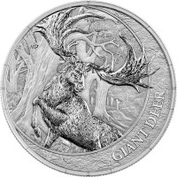 Liberia - 20 Dollar Megafauna: Riesenhirsch (Giant Deer) 2026 - 1 Oz Silber BU
