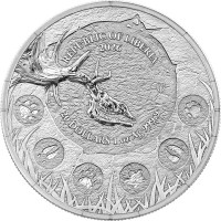 Liberia 20 Dollar Megafauna: Riesenhirsch (Giant Deer) 2026 1 Oz Silber BU Rückseite