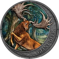 Liberia - 20 Dollar Megafauna: Riesenhirsch (Giant Deer) Oblivion 2026 - 1 Oz Silber UV Effekt