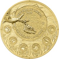Liberia 500 Dollar Megafauna: Riesenhirsch (Giant Deer) 2026 1 Oz Gold Rückseite
