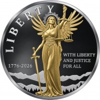 Niue - 2 NZD Winged Liberty 2026 - 1 Oz Silber Gilded