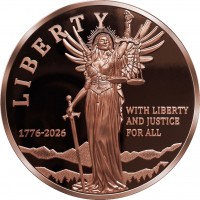 Liberia - 1 Dollar Winged Liberty 2026 - 5 Oz Kupfer