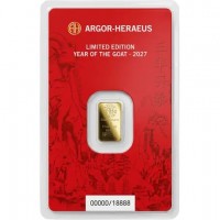 Goldbarren - Argor-Heraeus Lunar Jahr der Ziege 2027 - 1g Gold