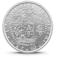Silbermedaillen Elemetal Schiffswrack Serie: El Cazador 2026 10 x 2 Oz Silber BU High Relief Rückseite