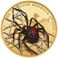 Australien - 200 AUD Jewelled Red Back Spider 3D 2026 - 2 Oz Gold (PP, Rubin, Diamanten)