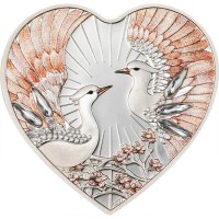 Cook Islands 5 CID Brilliant Love Lovebirds 2027 Silber (PP, Color)