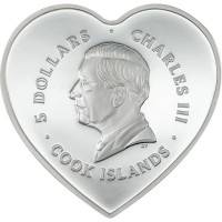 Cook Islands 5 CID Brilliant Love Lovebirds 2027 Silber (PP, Color) Rückseite